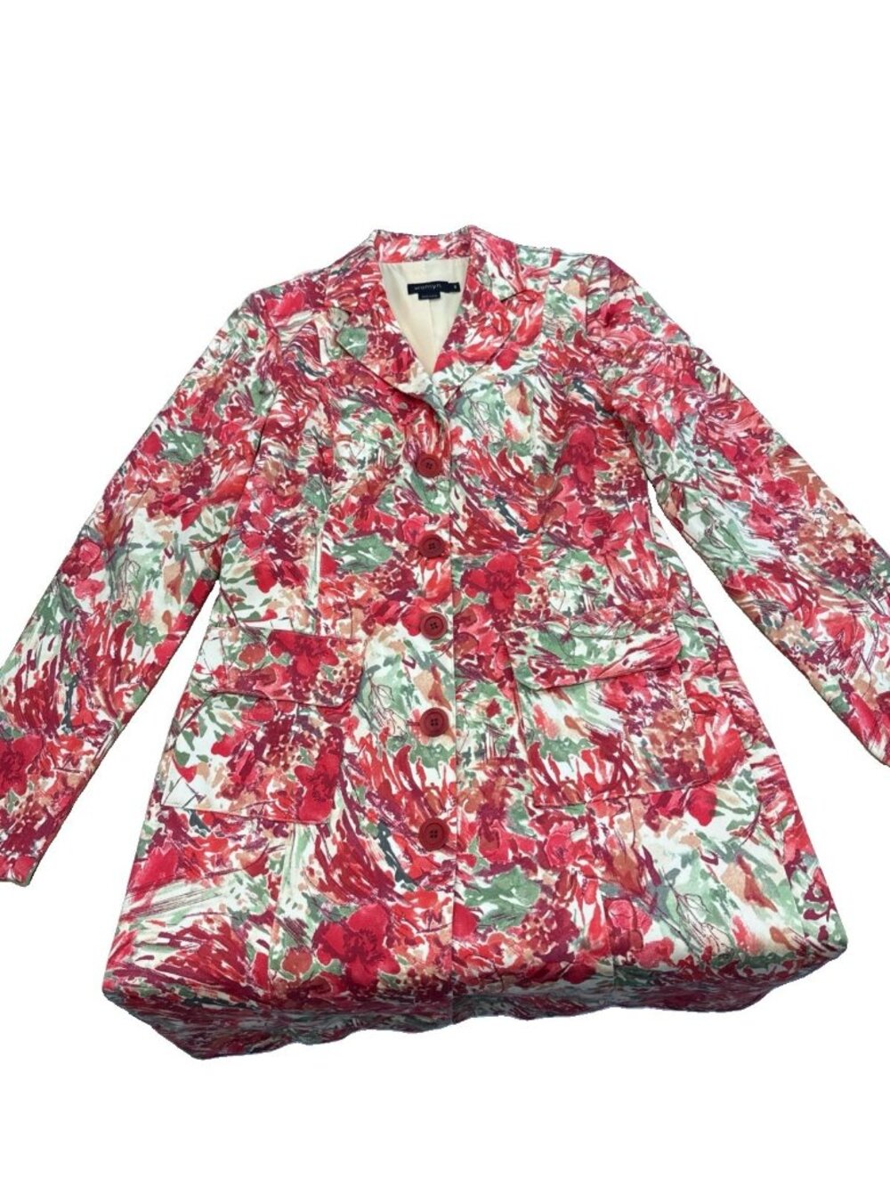 Womyn NWT Vintage Floral Trench Coat – Women’s Size Small / 6